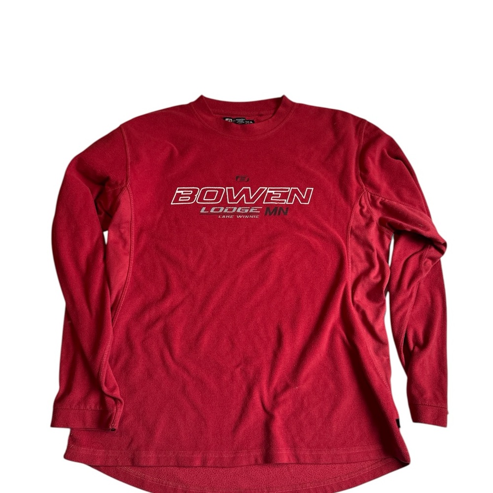 J. America Red Long Sleeve Sweater Sweatshirt L Unisex Bowen Lodge Winnie, MN